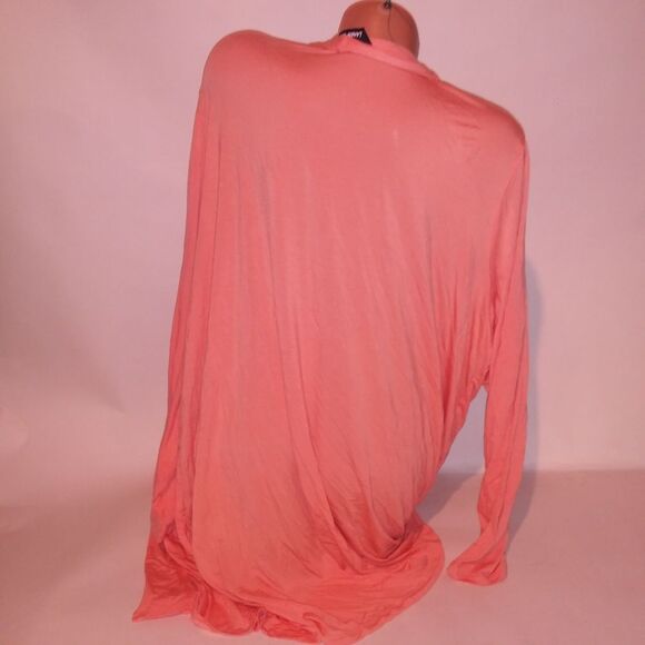 Lands End Cardigan Womens Plus Size 2X 20W 22W Orange Solid Pockets Long Sleeve - Picture 7 of 9